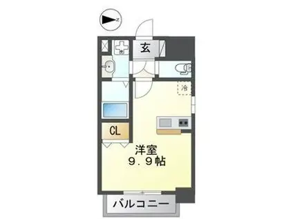 THE RESIDENCE SHIGAHONDORI(ワンルーム/6階)の間取り写真