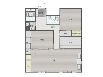 多田ビル(2SLDK/2階)の間取り写真
