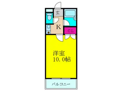 コウジィコート菅原(1K/2階)の間取り写真