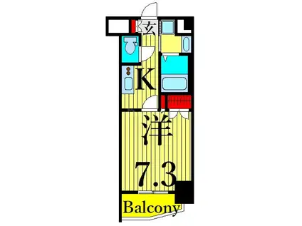 ホウエイコート秋葉原(1K/6階)の間取り写真
