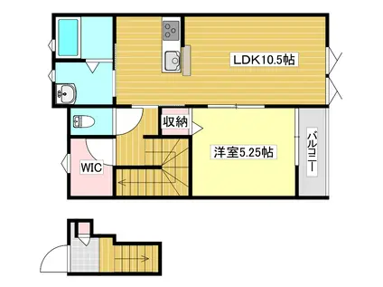 リヴァージュ門前(1LDK/2階)の間取り写真