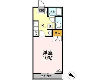 プライムメゾン(1K/2階)の間取り写真