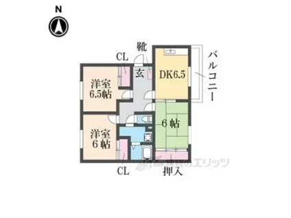 メイコータウン1(3DK/3階)の間取り写真