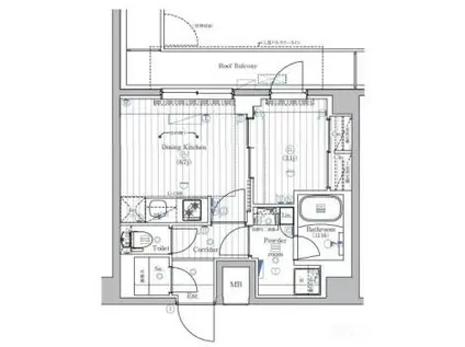 PREMIUM CUBE 西荻窪MO(1LDK/6階)の間取り写真