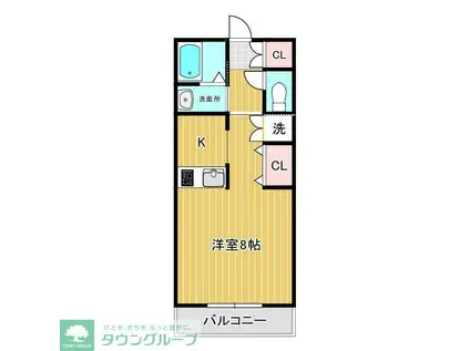 ウィンディ世田谷III(1K/1階)の間取り写真