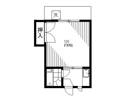 コーポラスクリエイティブ(1K/1階)の間取り写真