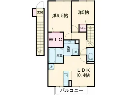 エトワール広田(2LDK/2階)の間取り写真