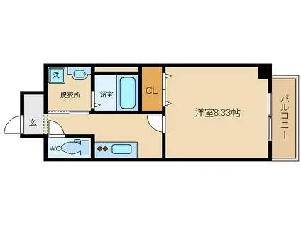 FREEDOMRESIDENCE(1K/4階)の間取り写真