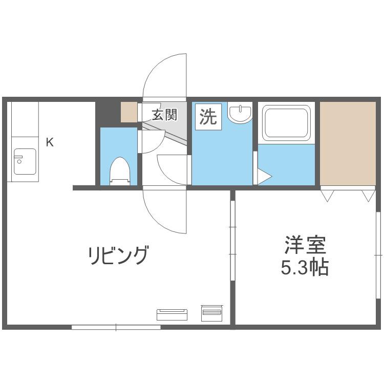 ジュネパレス札幌(1LDK/3階)の間取り写真