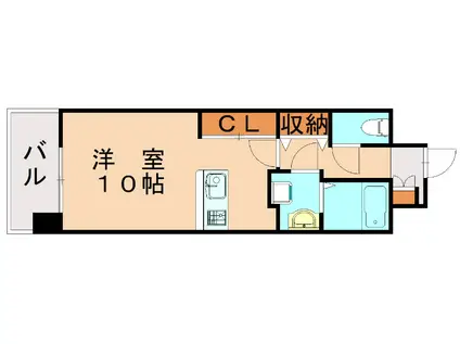 ギャラクシーヴィーラブライト(ワンルーム/9階)の間取り写真