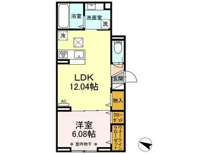 アヴァンス千住緑町(1LDK/1階)の間取り写真