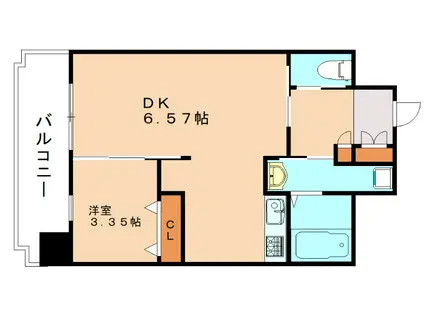 フェリシエ馬借(1DK/8階)の間取り写真