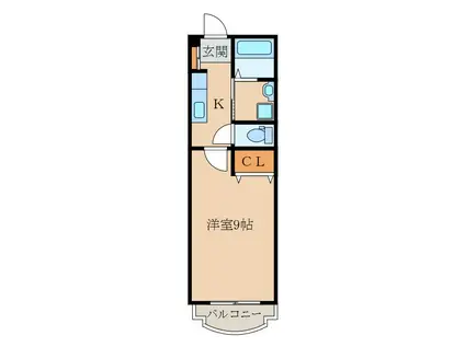 垂水大丸マンション(1K/3階)の間取り写真