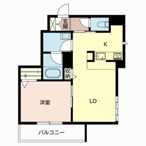 REMEMBRANCE西新町(1LDK/4階)の間取り写真