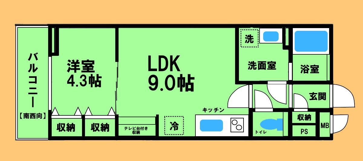 リブリ・淵野辺III(1LDK/3階)の間取り写真