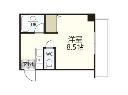 CASA東白島(ワンルーム/3階)の間取り写真