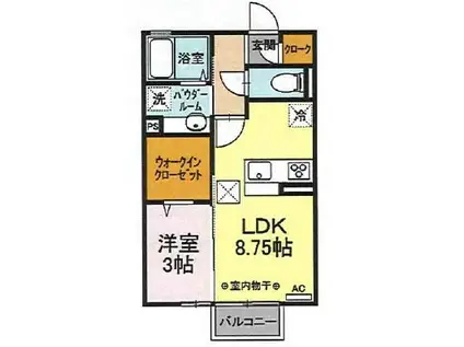 LUNA ROSSA(1LDK/1階)の間取り写真