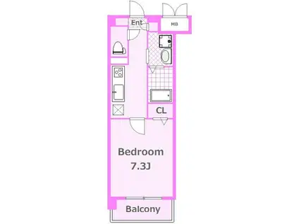 ジョンノビヨコハマ(1K/3階)の間取り写真