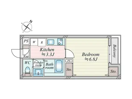 モンテベルデ本駒込(1K/1階)の間取り写真