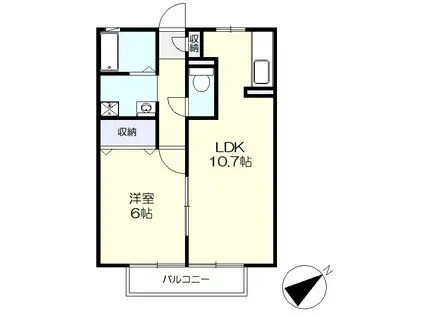 コンフォート21(1LDK/1階)の間取り写真