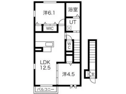 リヒトヴィラ Ⅰ(2LDK/2階)の間取り写真