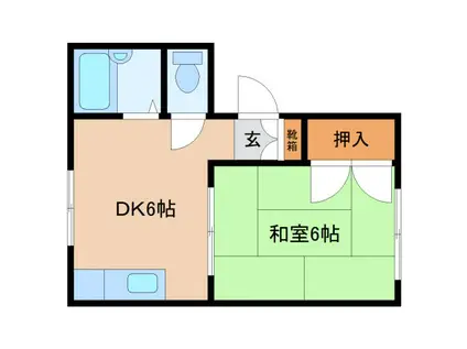 ルリコープ 登呂(1DK/1階)の間取り写真