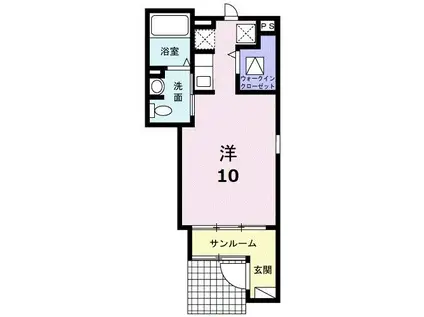 シャローム スガワラ C(ワンルーム/1階)の間取り写真
