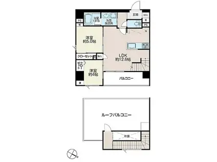 イゾラセレーナ目黒(2LDK/9階)の間取り写真