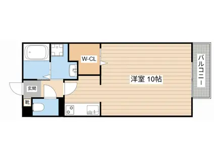 ヴィラタッツミー(ワンルーム/1階)の間取り写真