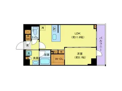 ステージグランデ竹ノ塚(1LDK/4階)の間取り写真