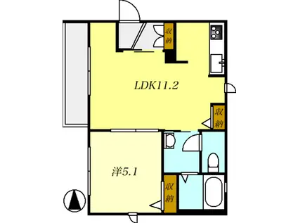 フルール練馬高野台(1LDK/1階)の間取り写真