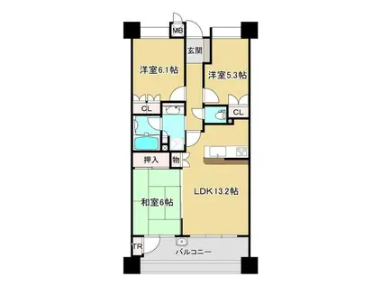 セレーノエストヴィア(3LDK/10階)の間取り写真