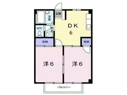 シティハイツ池の浦(2DK/2階)の間取り写真