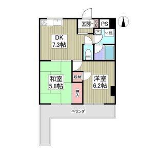 セントラルグリーンマンション(2DK/6階)の間取り写真