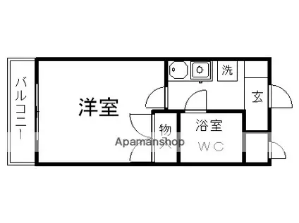 センチュリー相模原I(1K/2階)の間取り写真