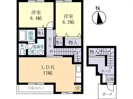 レフィナ-ド春日A(2LDK/2階)の間取り写真