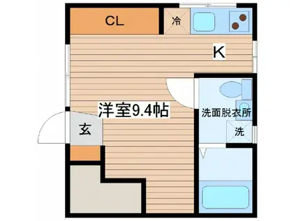 センテニアル隅の浜(ワンルーム/1階)の間取り写真