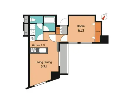 カテリーナ代々木プレス(1LDK/13階)の間取り写真