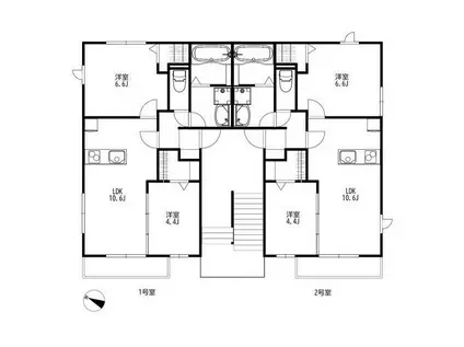 サイドショア(2LDK/2階)の間取り写真