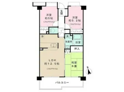 シュドゥ・ルミエール(3LDK/1階)の間取り写真