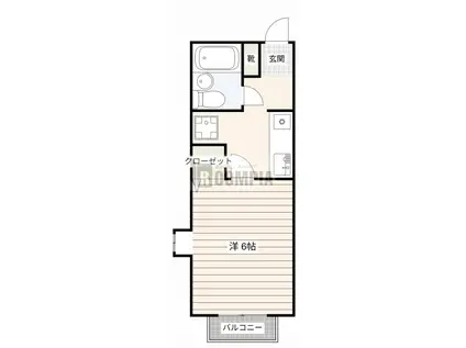 カーサ・ミーアII(1K/1階)の間取り写真