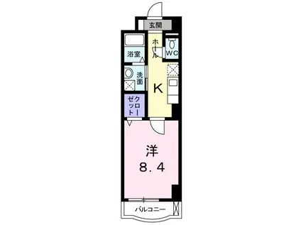 クレアール 京町(1K/5階)の間取り写真