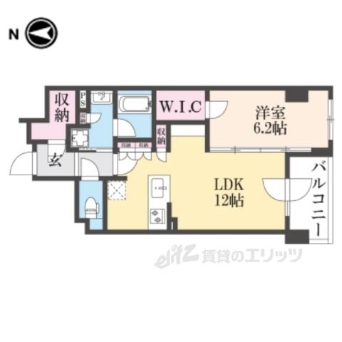 ファインレジデンス烏丸五条(1LDK/7階)の間取り写真