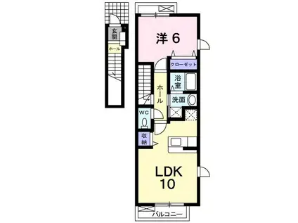 ダイヤモンドフラット II(1LDK/2階)の間取り写真