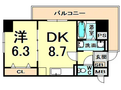 プラチナコート2(1LDK/9階)の間取り写真