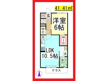 DLディアベルジュ (1LDK/1階)の間取り写真