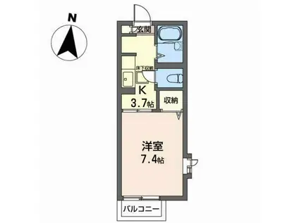 ハイツサークルエイト(1K/1階)の間取り写真