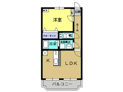 マーブルハイツ坂元B(1LDK/3階)の間取り写真
