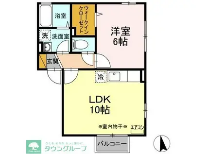 パインII(1LDK/2階)の間取り写真