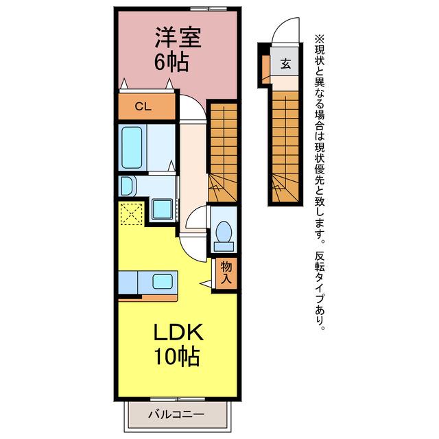 ネオシティ葵(1LDK/2階)の間取り写真